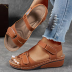 Women's Wedge Wide Fit Sandals with Ankle Strap