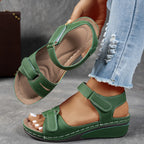 Women's Wedge Wide Fit Sandals with Ankle Strap