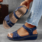 Women's Wedge Wide Fit Sandals with Ankle Strap