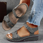 Women's Wedge Wide Fit Sandals with Ankle Strap