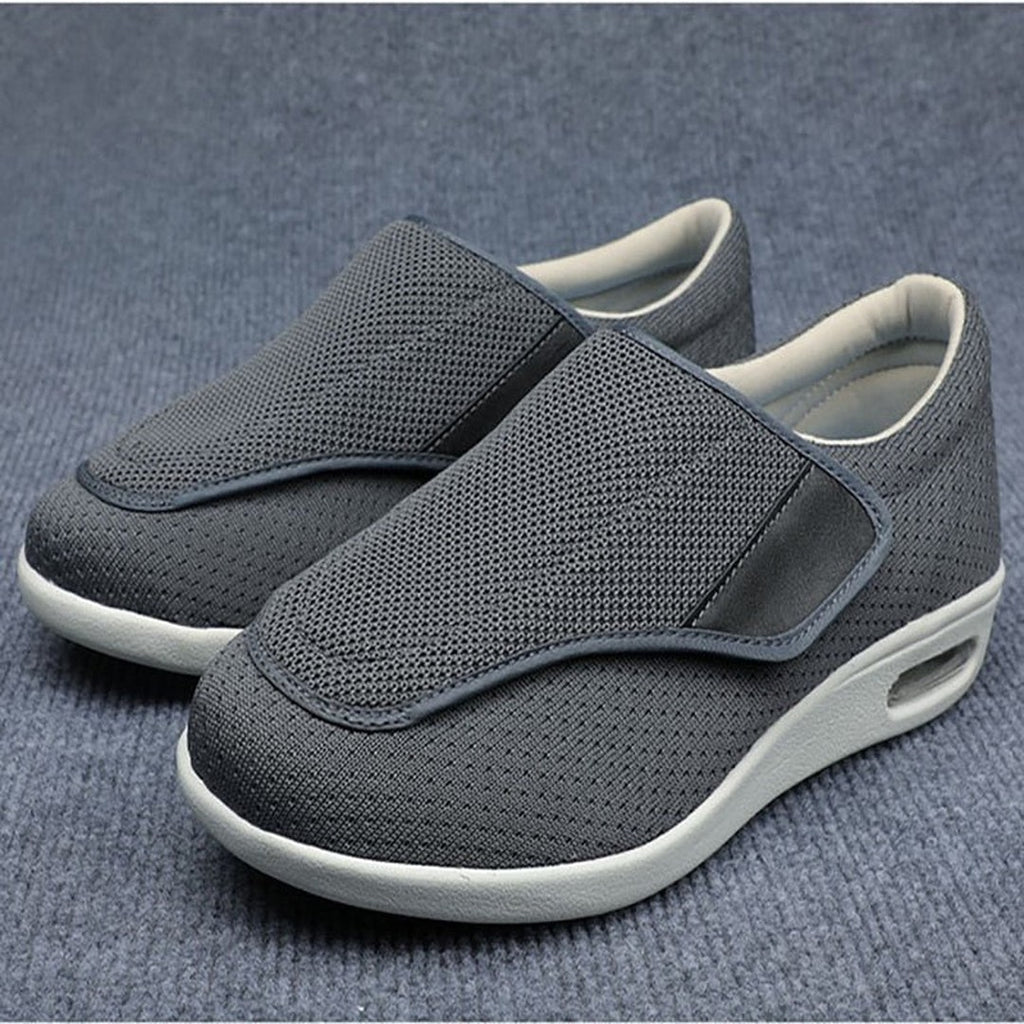 Women's Wide-Fit Mesh Shoes with Adjustable Strap and Air Cushion Sole
