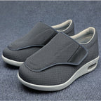 Women's Wide-Fit Mesh Shoes with Adjustable Strap and Air Cushion Sole