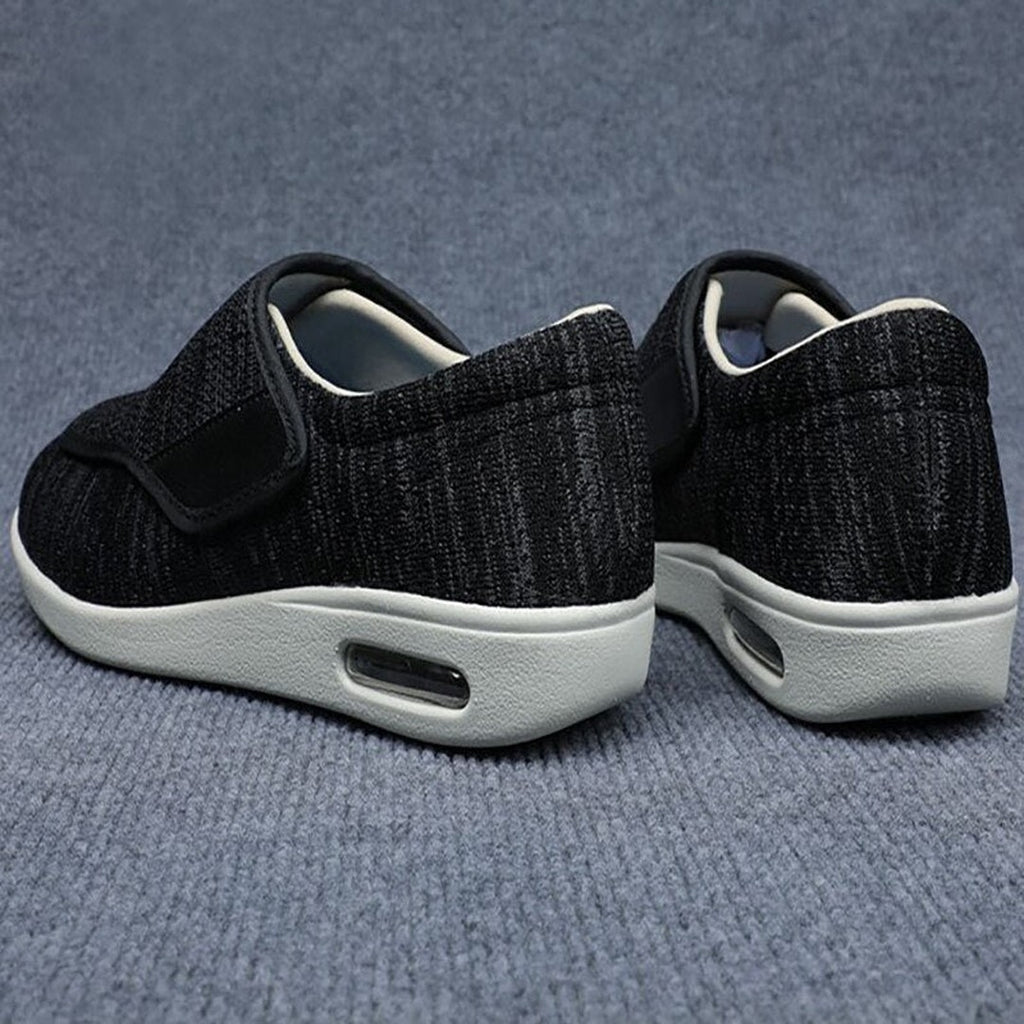 Women's Wide-Fit Mesh Shoes with Adjustable Strap and Air Cushion Sole