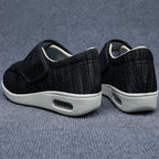 Women's Wide-Fit Mesh Shoes with Adjustable Strap and Air Cushion Sole