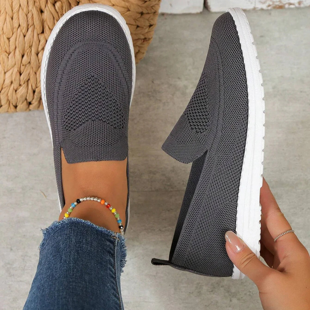 Women's Wide Fit Slip On Shoes with Round Toe