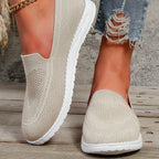Women's Wide Fit Slip On Shoes with Round Toe