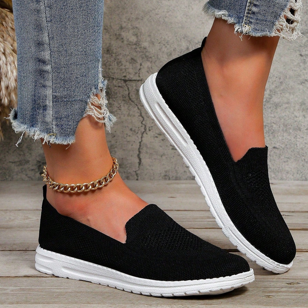 Women's Wide Fit Slip On Shoes with Round Toe