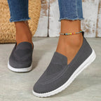 Women's Wide Fit Slip On Shoes with Round Toe