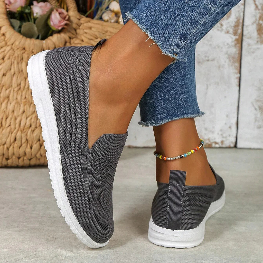 Women's Wide Fit Slip On Shoes with Round Toe