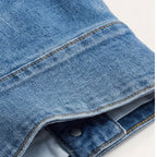 Women's Wide Leg High Waisted Jeans with Button Side Vent