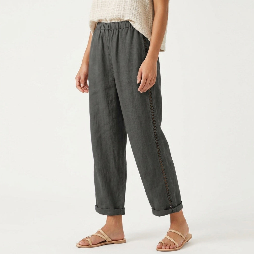 Women's Wide Leg Relaxed Trousers with Elasticated Waist