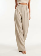 Women's Wide Leg Work Trousers with High Waist