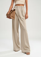 Women's Wide Leg Work Trousers with High Waist
