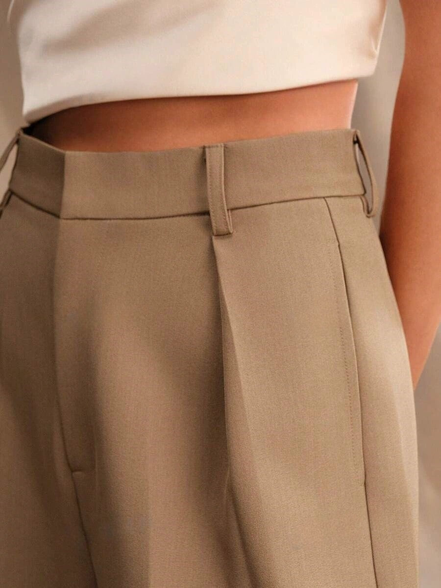 Women's Wide Leg Work Trousers with High Waist