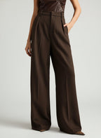 Women's Wide Leg Work Trousers with High Waist