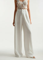 Women's Wide Leg Work Trousers with High Waist