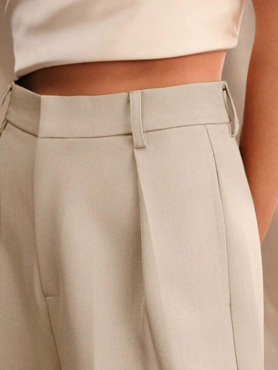 Women's Wide Leg Work Trousers with High Waist